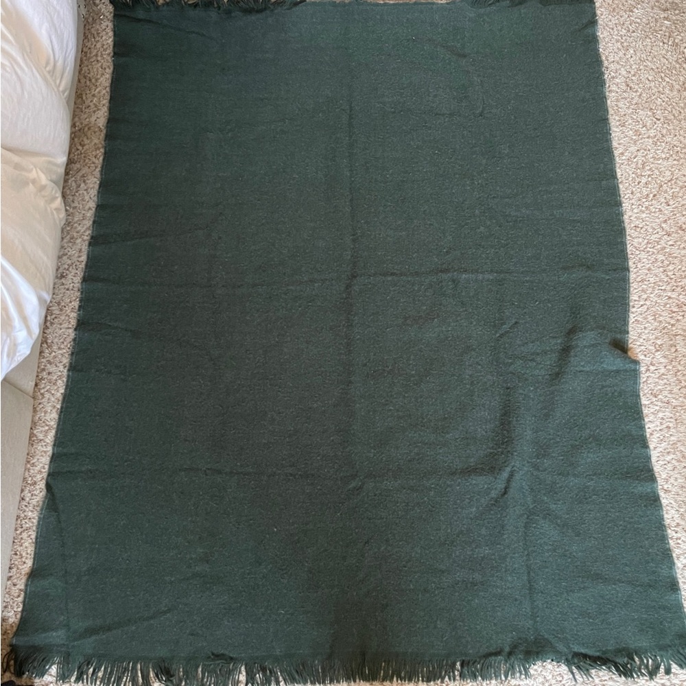 Hearth & Hand Green Throw Blanket Fringe Cozy Farmhouse Magnolia 48 X 64 - Picture 5 of 7